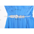 Cap Sleeve Open Back Long Chiffon Vestido de dama de honra Floor-length Pleats vestidos de dama de honra